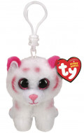 TY Beanie Boos pehme roosa/valge tiiger võtmehoidja TABOR 9cm, TY35241