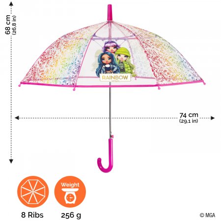 PERLETTI läbipaistev vihmavari Rainbow High 45/8, 75421 75421
