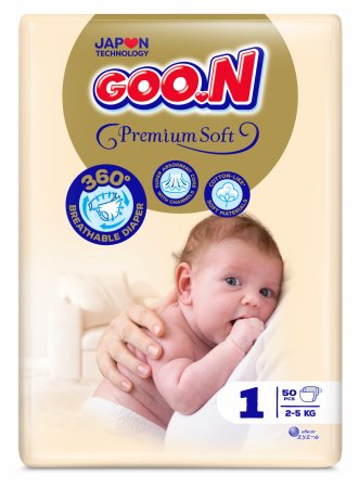 GOO.N Premium Soft teipmähkmed suurus 1, 50 tk., 2-5kg 4902011862409