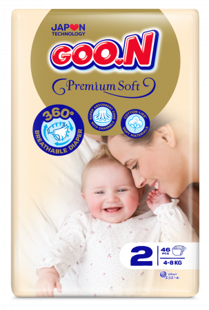 GOO.N Premium Soft teipmähkmed suurus 2, 46 tk., 4-8 kg 4902011862416