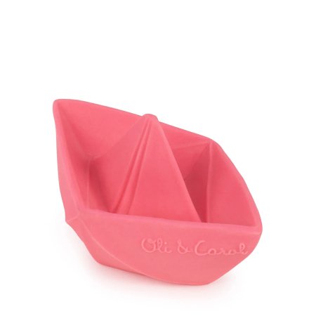 Oli&Carol närimisrõngas Origami Boat Pink, 0+ 