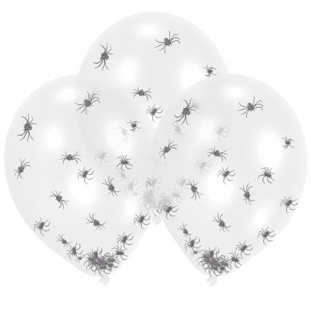 AAMSCAN Lateks õhupallid Läbipaistev Ämblikutäidisega 27,5 cm 6tk, 9911777 9911777